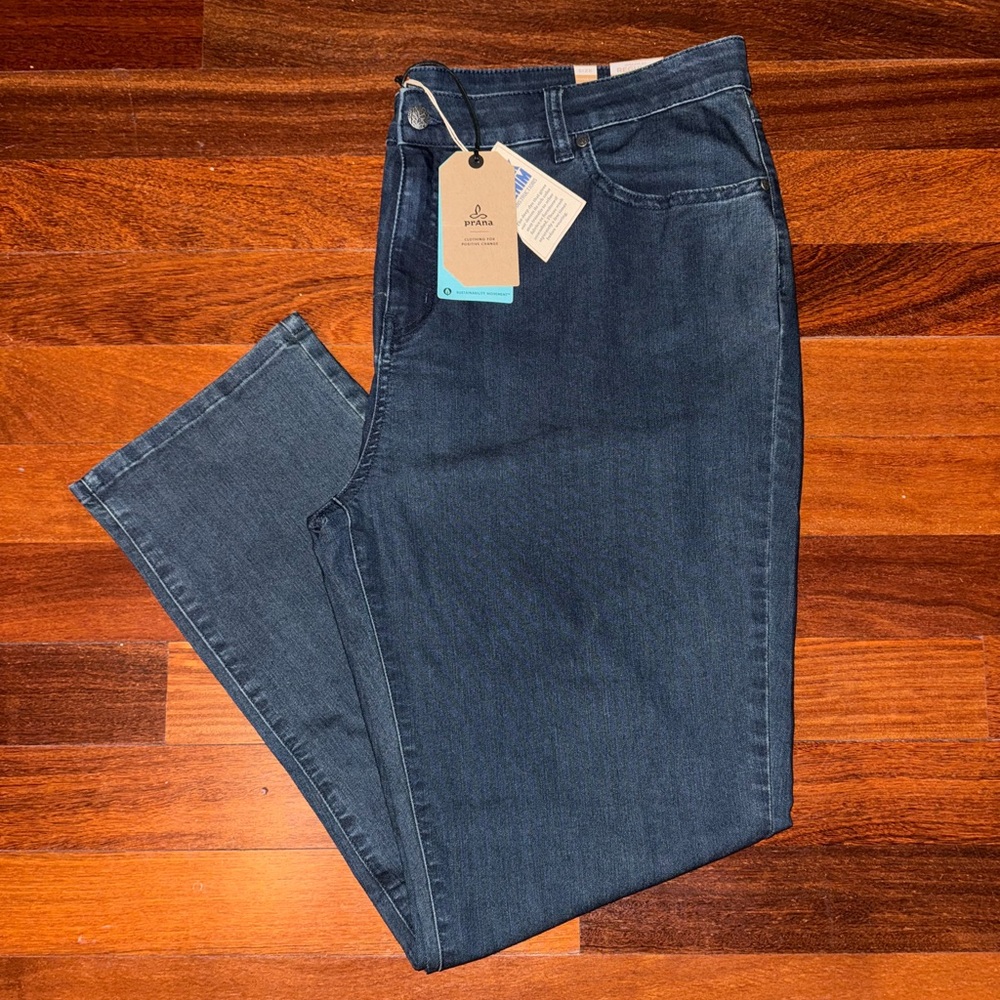 22W PrAna Blue Stretch Denim KAYLA Jeans ~ Women’s Plus Size Regular Length -NWT